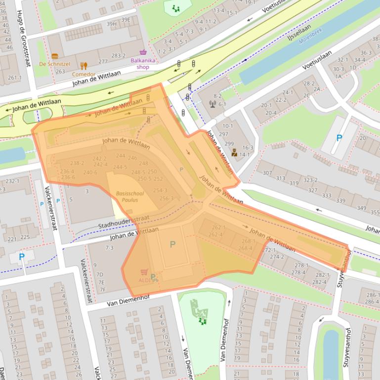 Kaart van postcodegebied 6828WS.