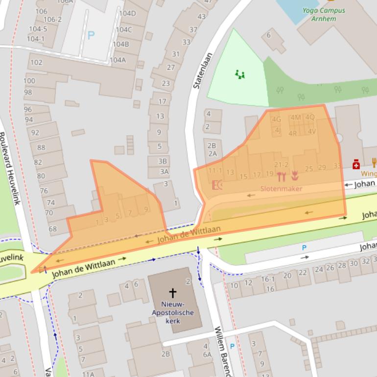Kaart van postcodegebied 6828XB.