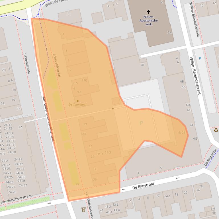 Kaart van postcodegebied 6828ZM.