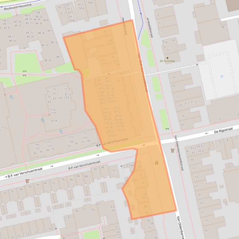 Kaart van postcodegebied 6828ZP.