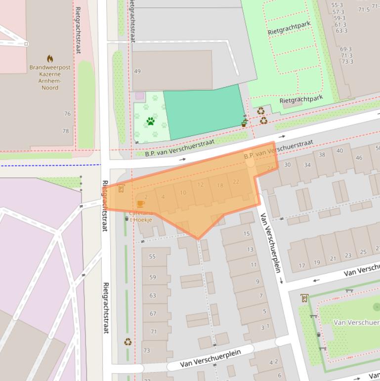 Kaart van postcodegebied 6828ZW.