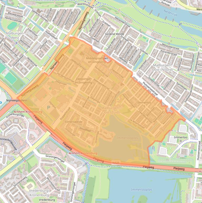 Kaart van postcodegebied 6832.