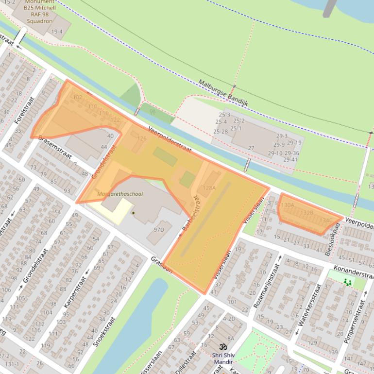 Kaart van postcodegebied 6833BS.