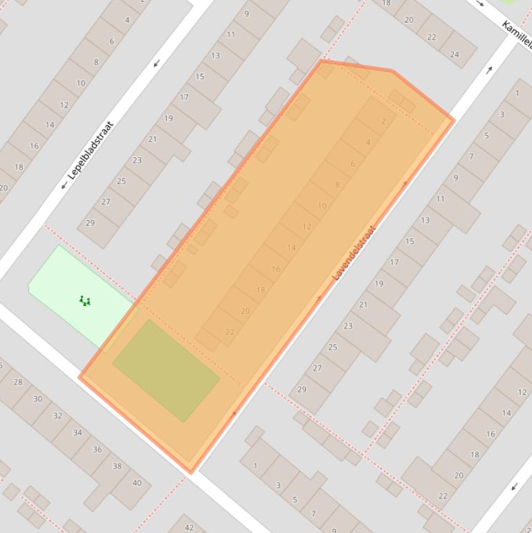 Kaart van postcodegebied 6833EZ.