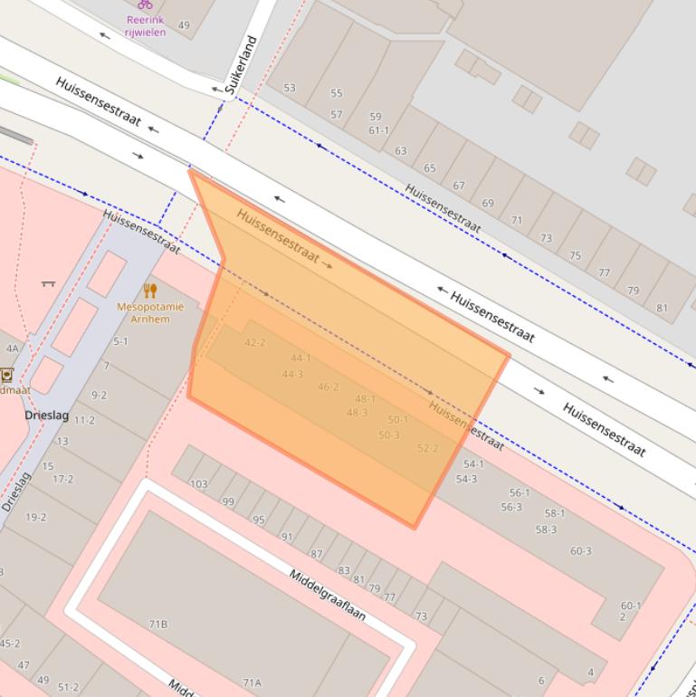 Kaart van postcodegebied 6833JA.