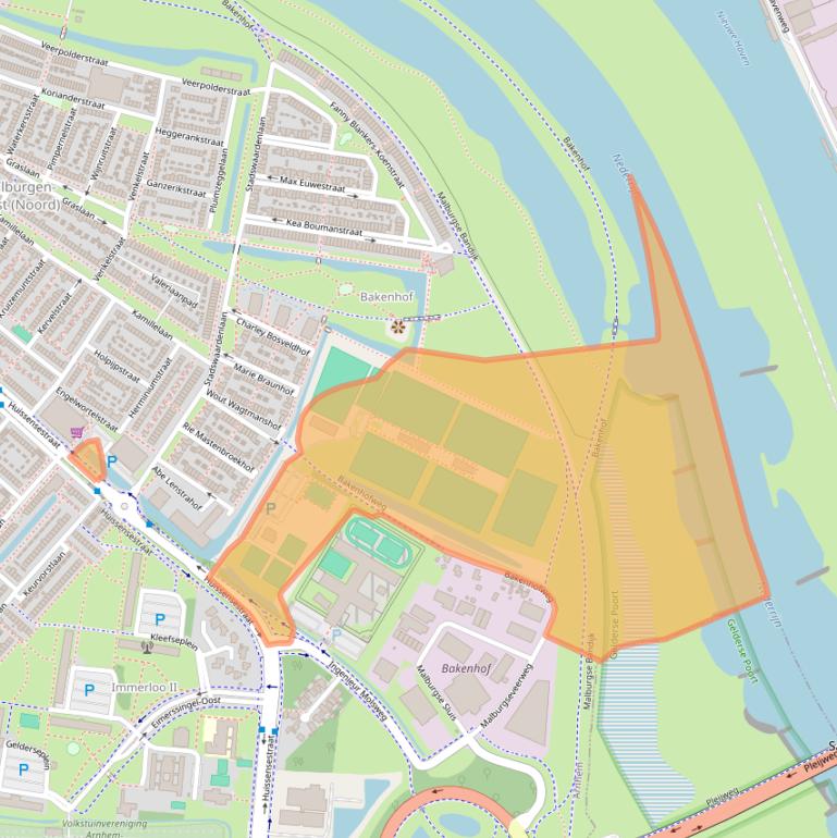 Kaart van postcodegebied 6833JK.