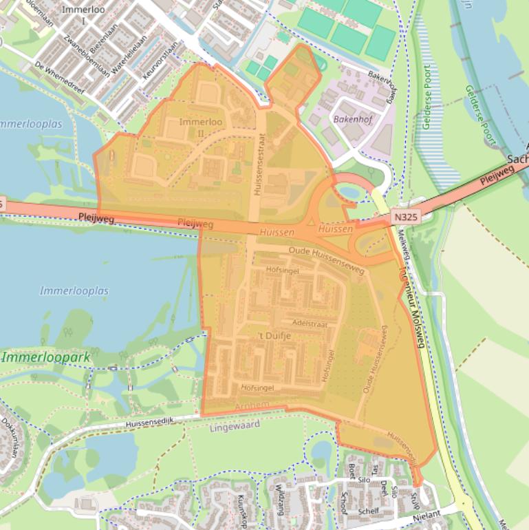 Kaart van postcodegebied 6834.
