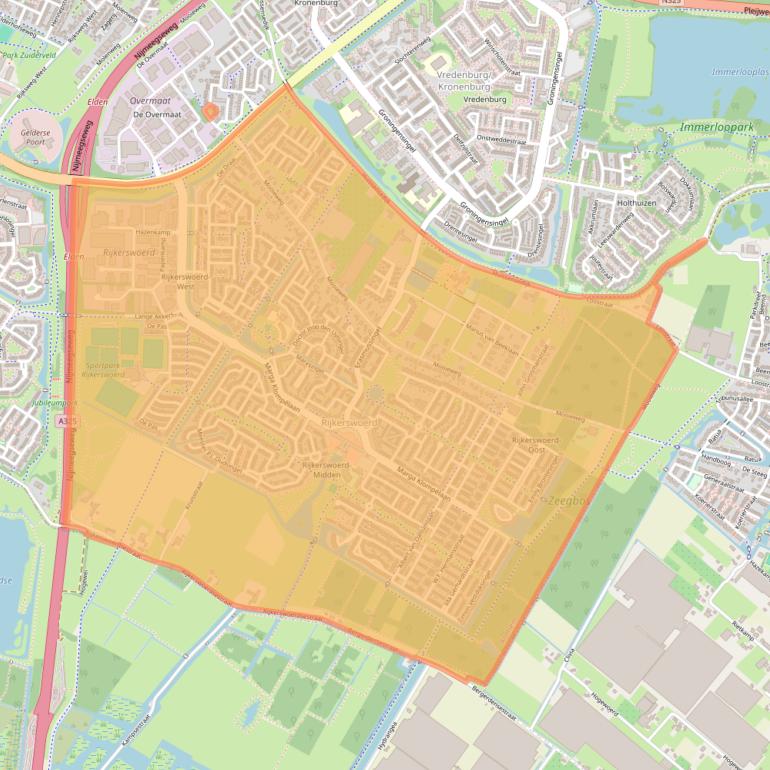 Kaart van postcodegebied 6836.