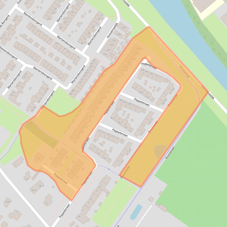 Kaart van postcodegebied 6836EN.