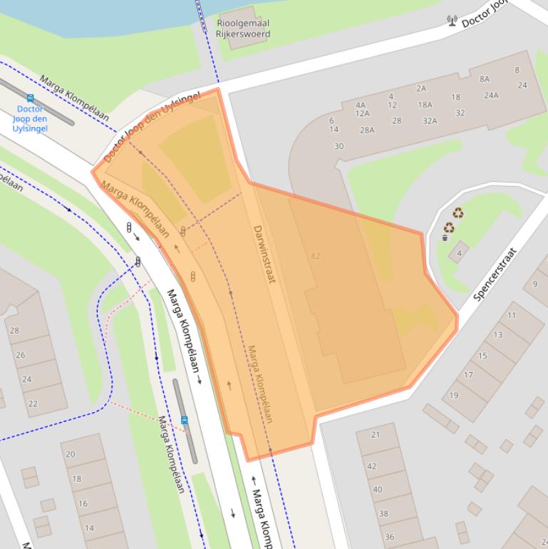 Kaart van postcodegebied 6836JJ.