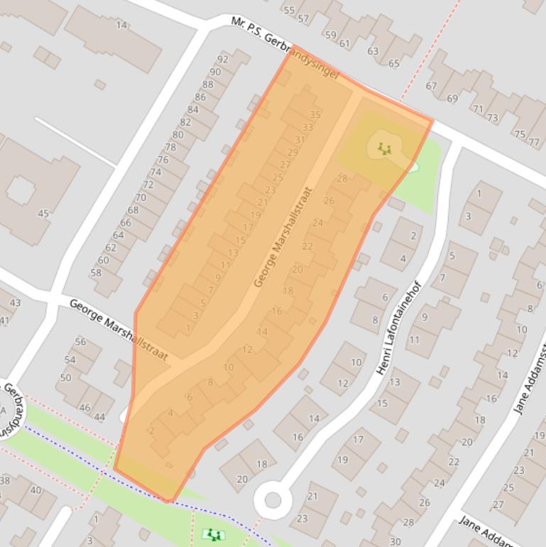 Kaart van postcodegebied 6836KW.