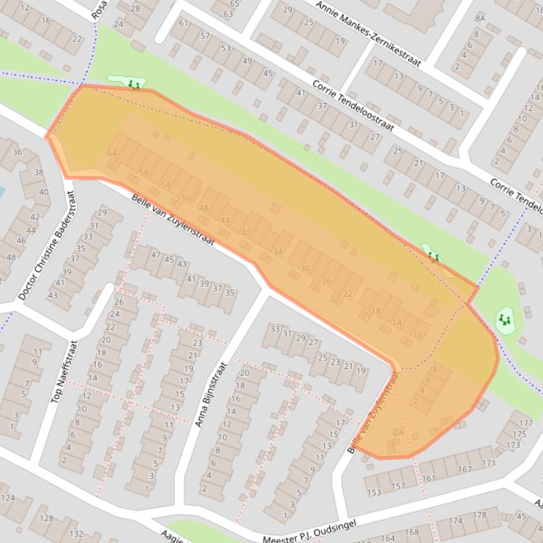 Kaart van postcodegebied 6836PZ.