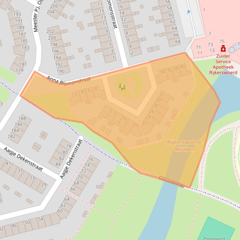 Kaart van postcodegebied 6836RS.