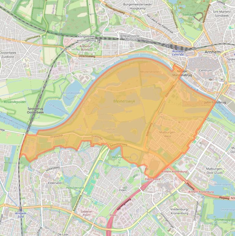 Kaart van postcodegebied 6841.
