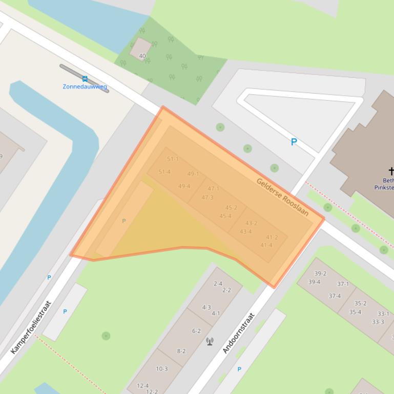 Kaart van postcodegebied 6841BD.