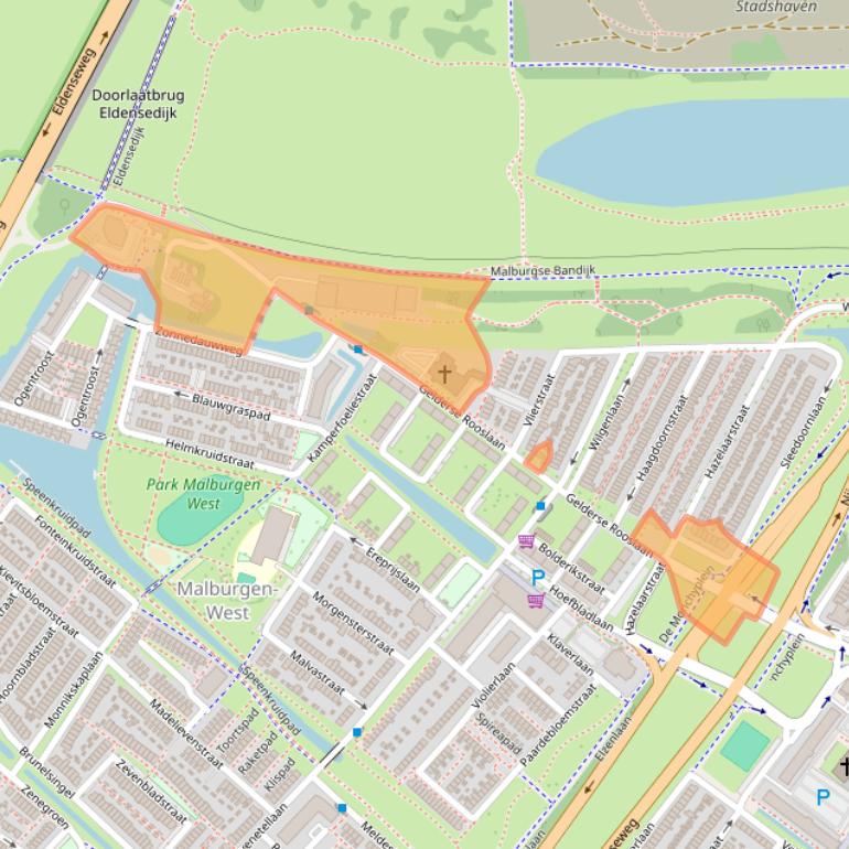 Kaart van postcodegebied 6841BE.