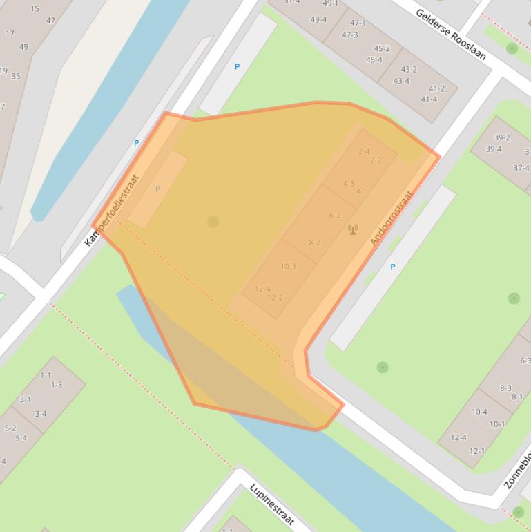 Kaart van postcodegebied 6841BG.