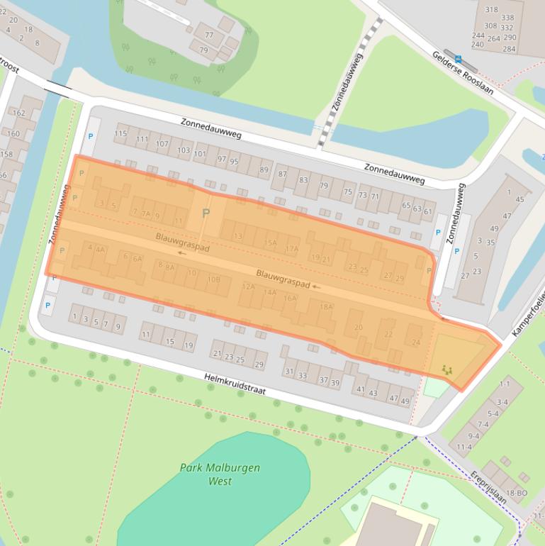 Kaart van postcodegebied 6841BL.