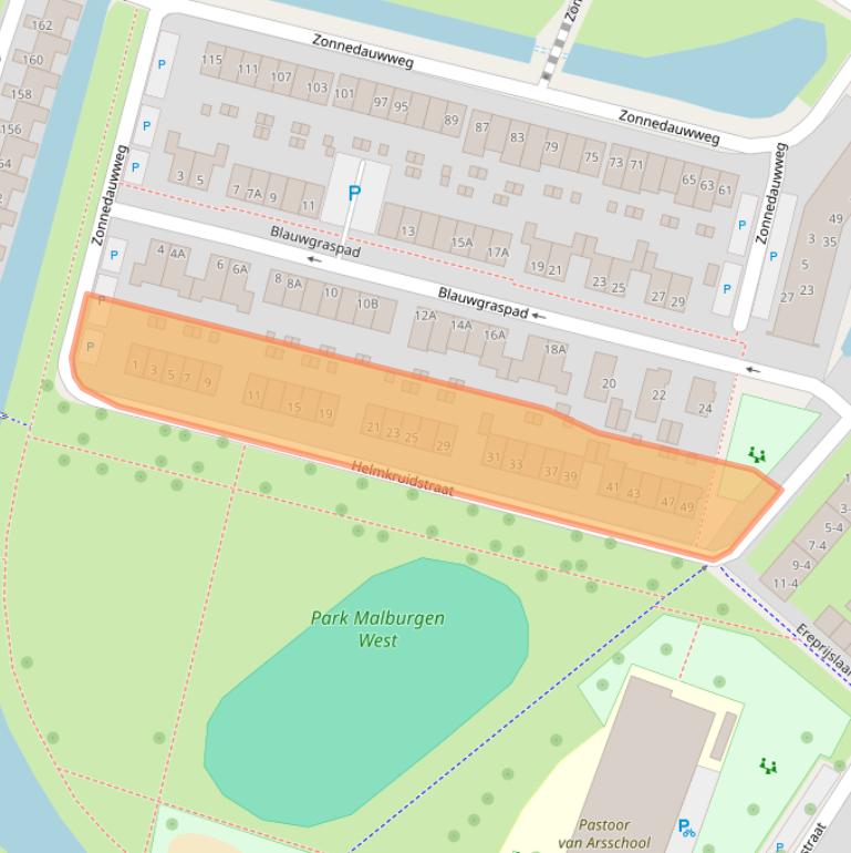 Kaart van postcodegebied 6841BZ.