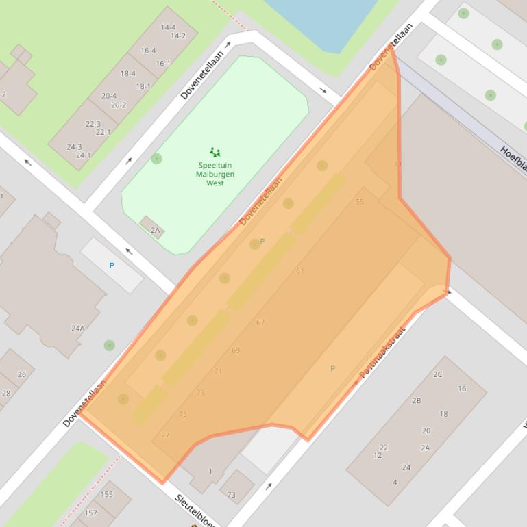 Kaart van postcodegebied 6841EB.