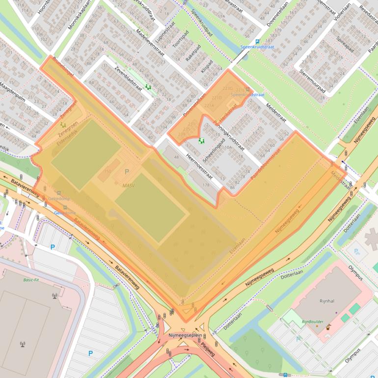 Kaart van postcodegebied 6841EE.