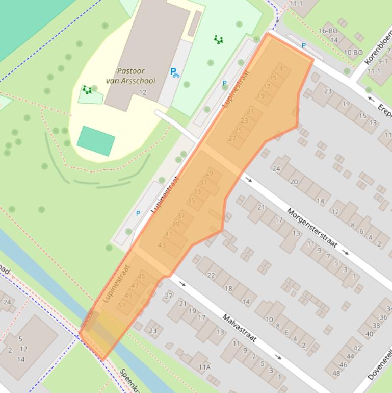 Kaart van postcodegebied 6841GC.