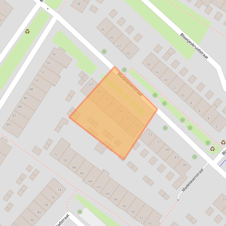 Kaart van postcodegebied 6841GL.