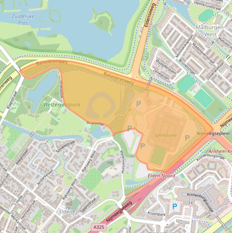 Kaart van postcodegebied 6841HN.