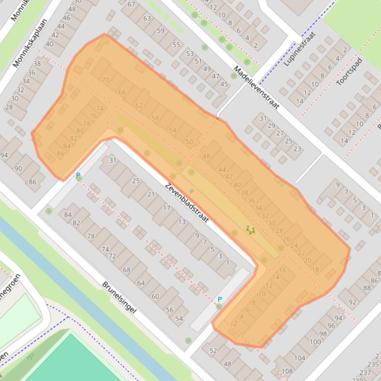 Kaart van postcodegebied 6841KW.