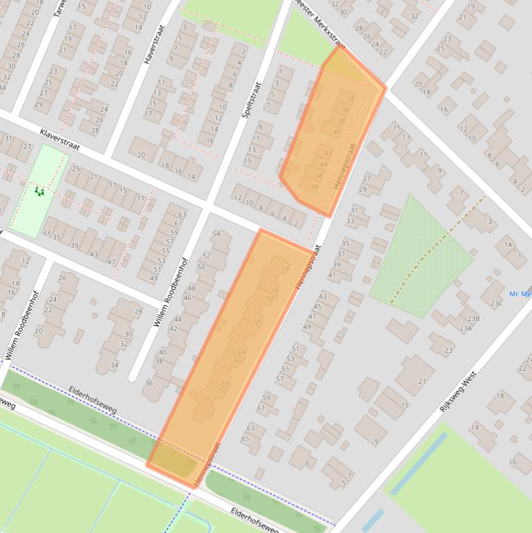 Kaart van postcodegebied 6842BL.