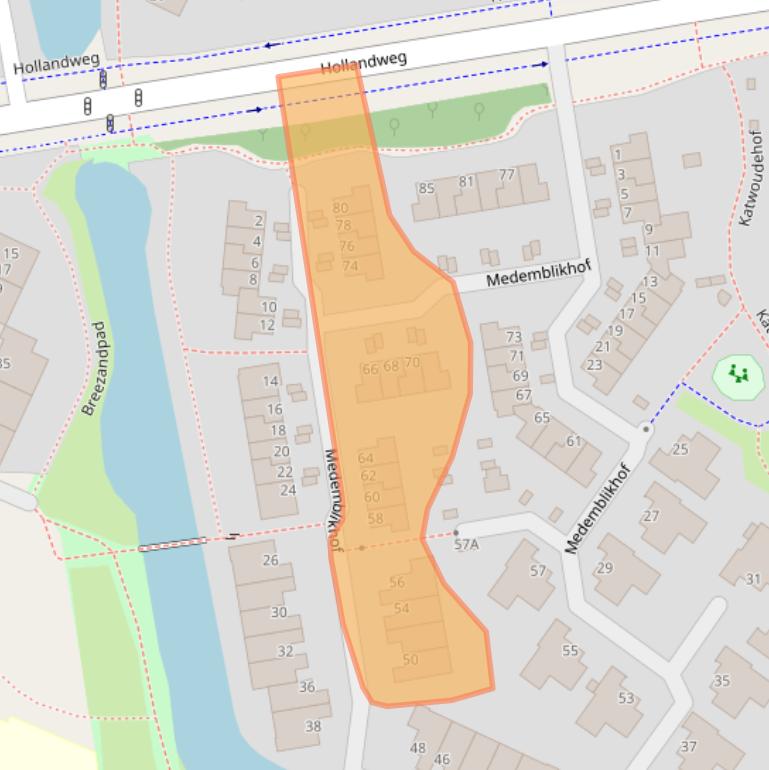 Kaart van postcodegebied 6843BT.