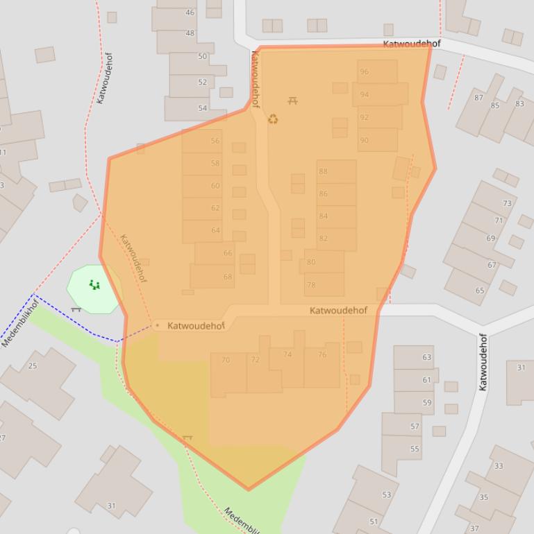 Kaart van postcodegebied 6843BZ.