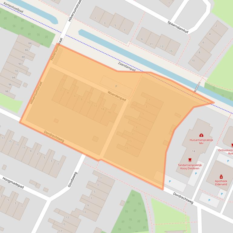 Kaart van postcodegebied 6843EL.