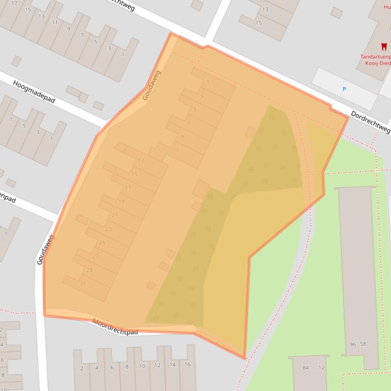 Kaart van postcodegebied 6843EN.