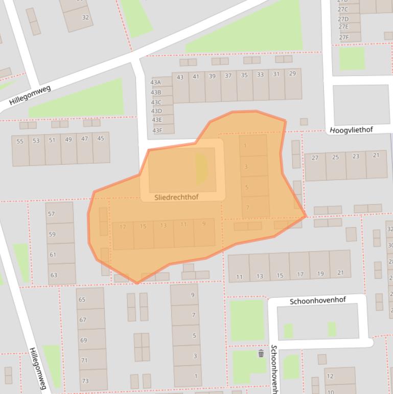 Kaart van postcodegebied 6843EZ.