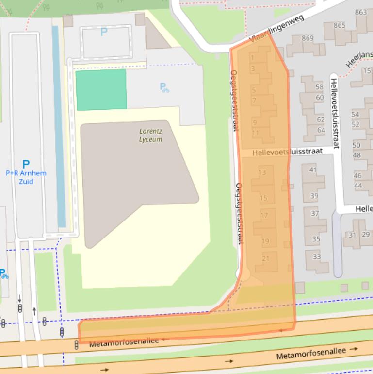 Kaart van postcodegebied 6843HV.