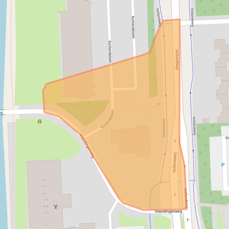 Kaart van postcodegebied 6843HZ.