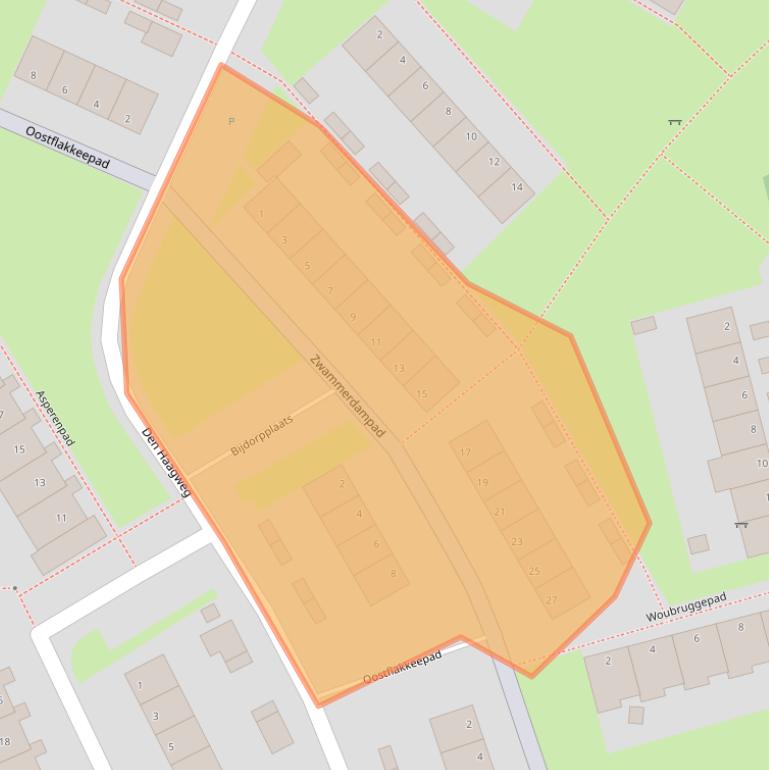 Kaart van postcodegebied 6843LT.