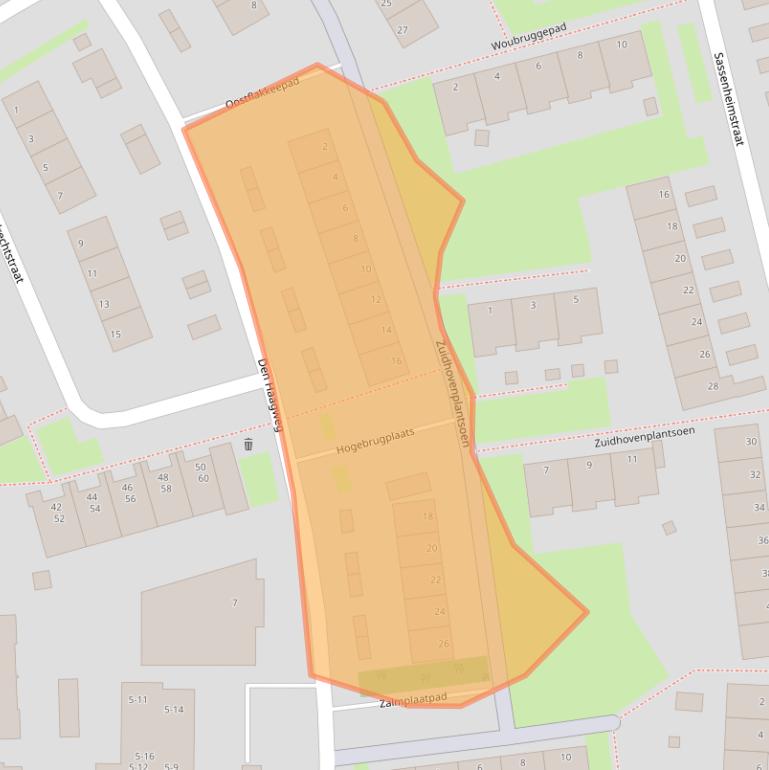 Kaart van postcodegebied 6843MB.