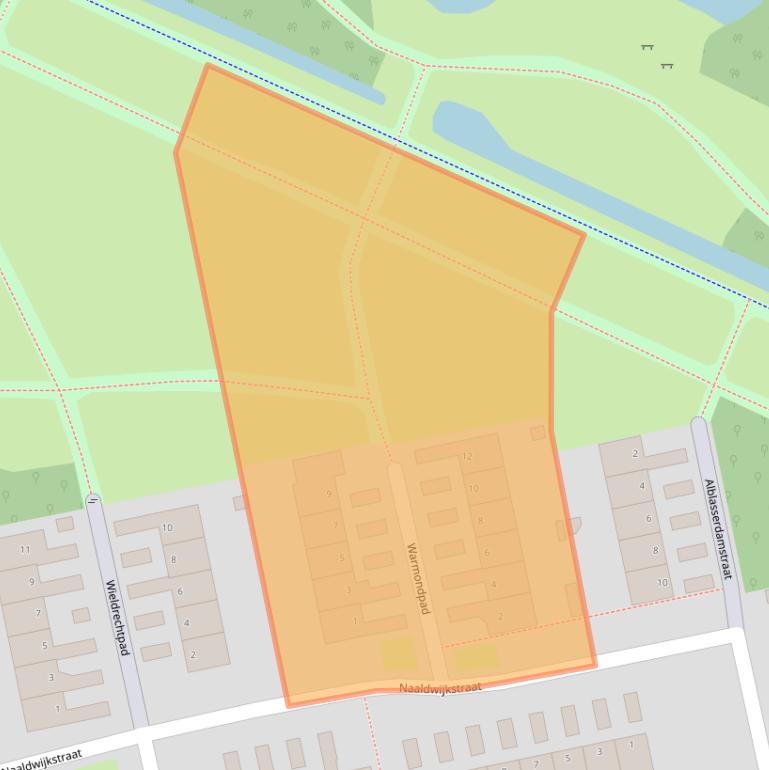 Kaart van postcodegebied 6843MX.