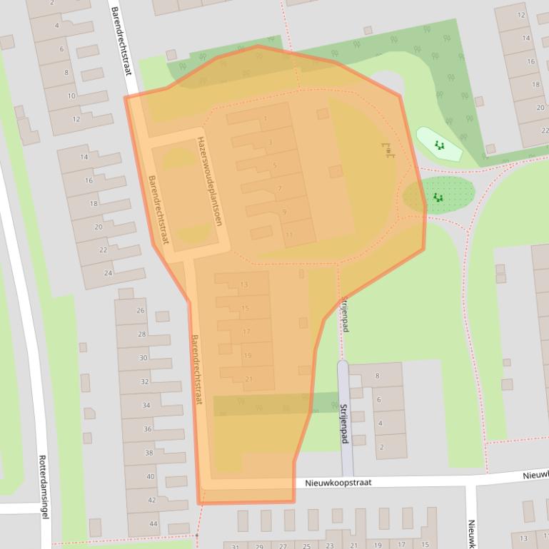 Kaart van postcodegebied 6843NB.