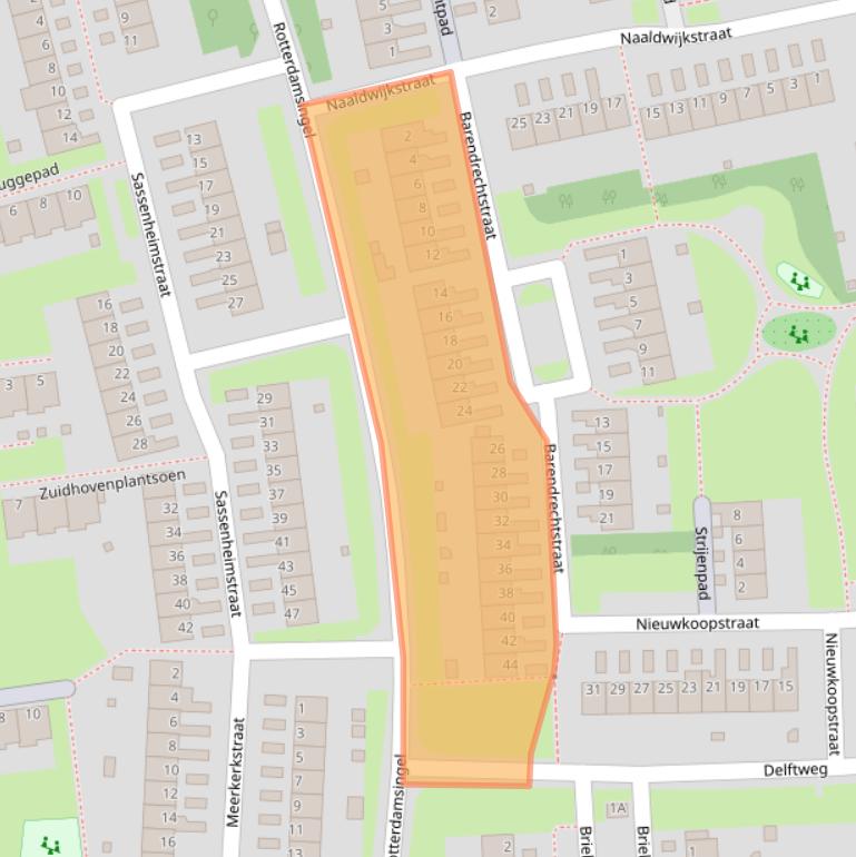 Kaart van postcodegebied 6843NC.