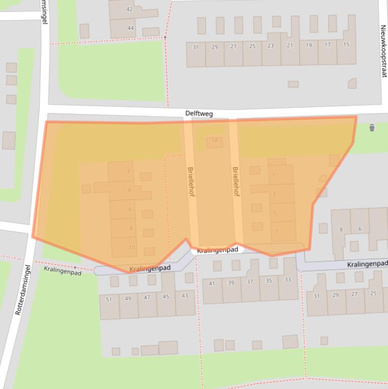 Kaart van postcodegebied 6843NL.