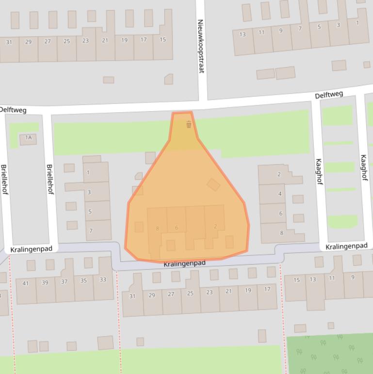 Kaart van postcodegebied 6843NR.