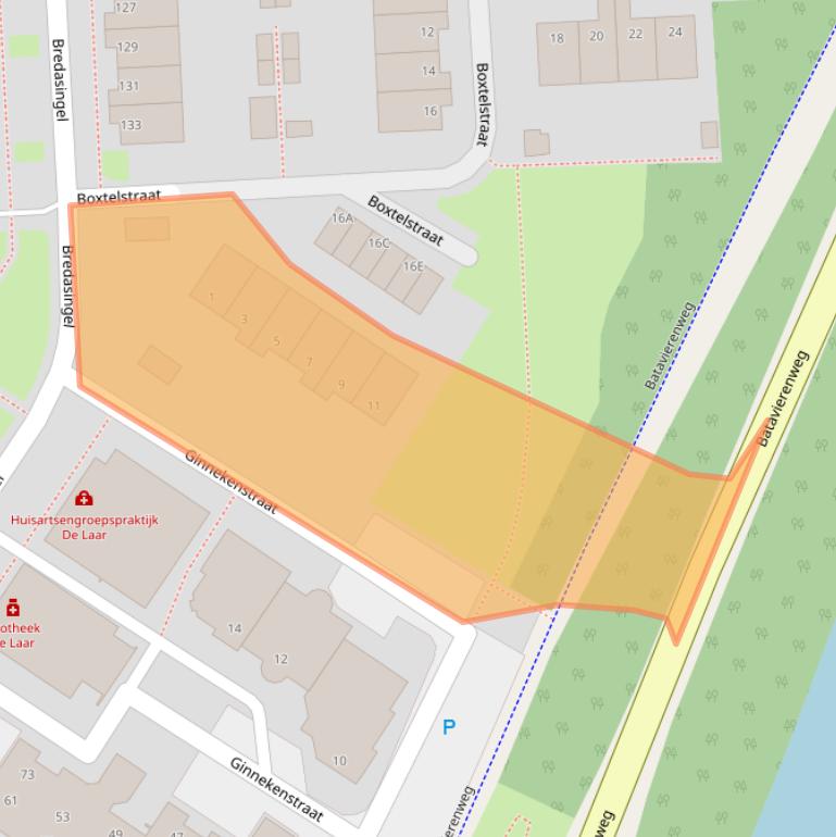 Kaart van postcodegebied 6843RS.