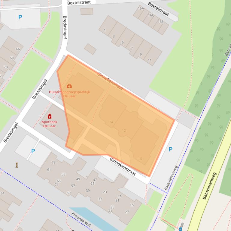 Kaart van postcodegebied 6843RV.