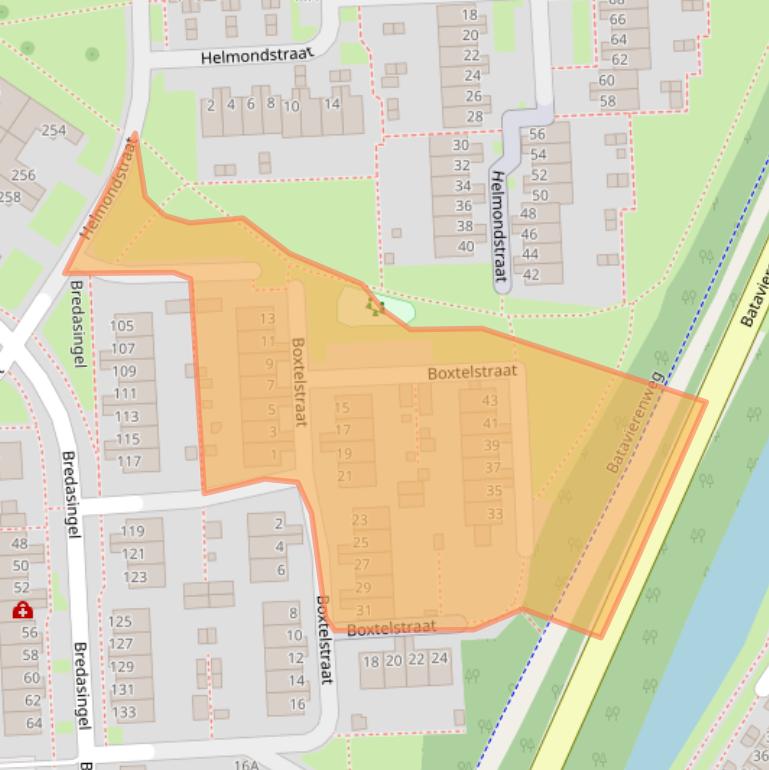 Kaart van postcodegebied 6843RZ.