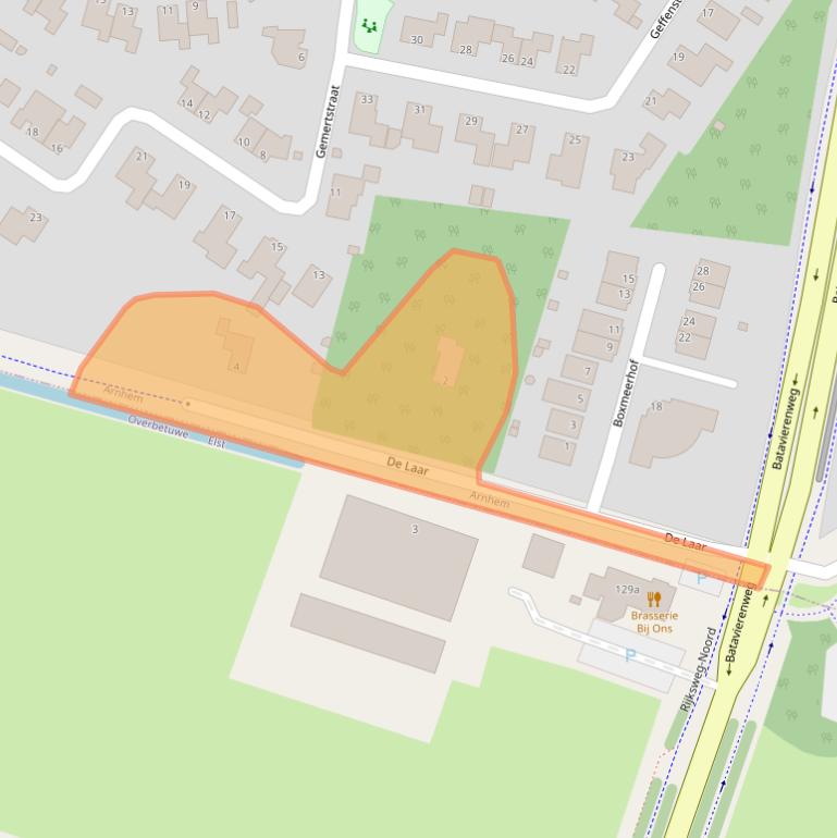 Kaart van postcodegebied 6844AA.