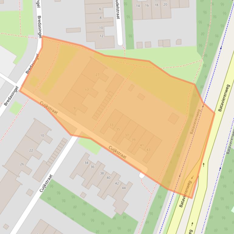 Kaart van postcodegebied 6844AL.