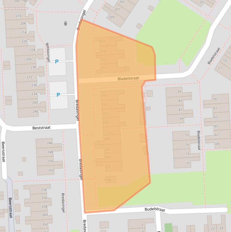 Kaart van postcodegebied 6844BB.